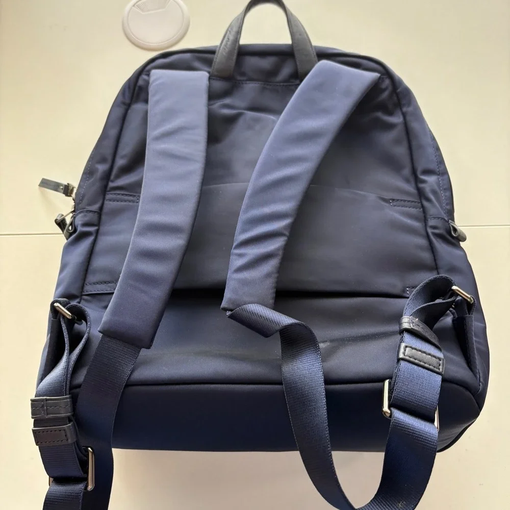 Tumi Voyageur Backpack Women Medium Navy Blue Nylon Gold‎ Hardware Laptop Bag